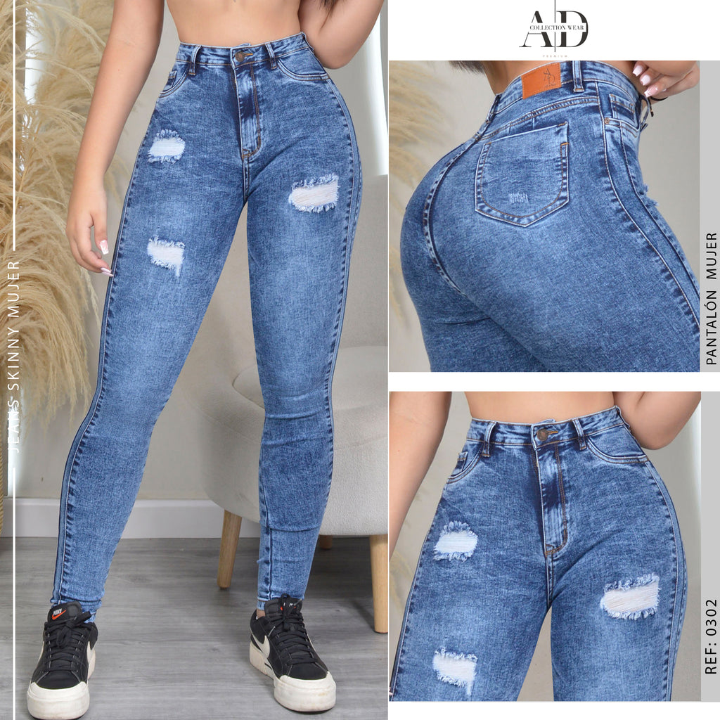 JEAN SKINNY STRETCH TIRO ALTO 0302