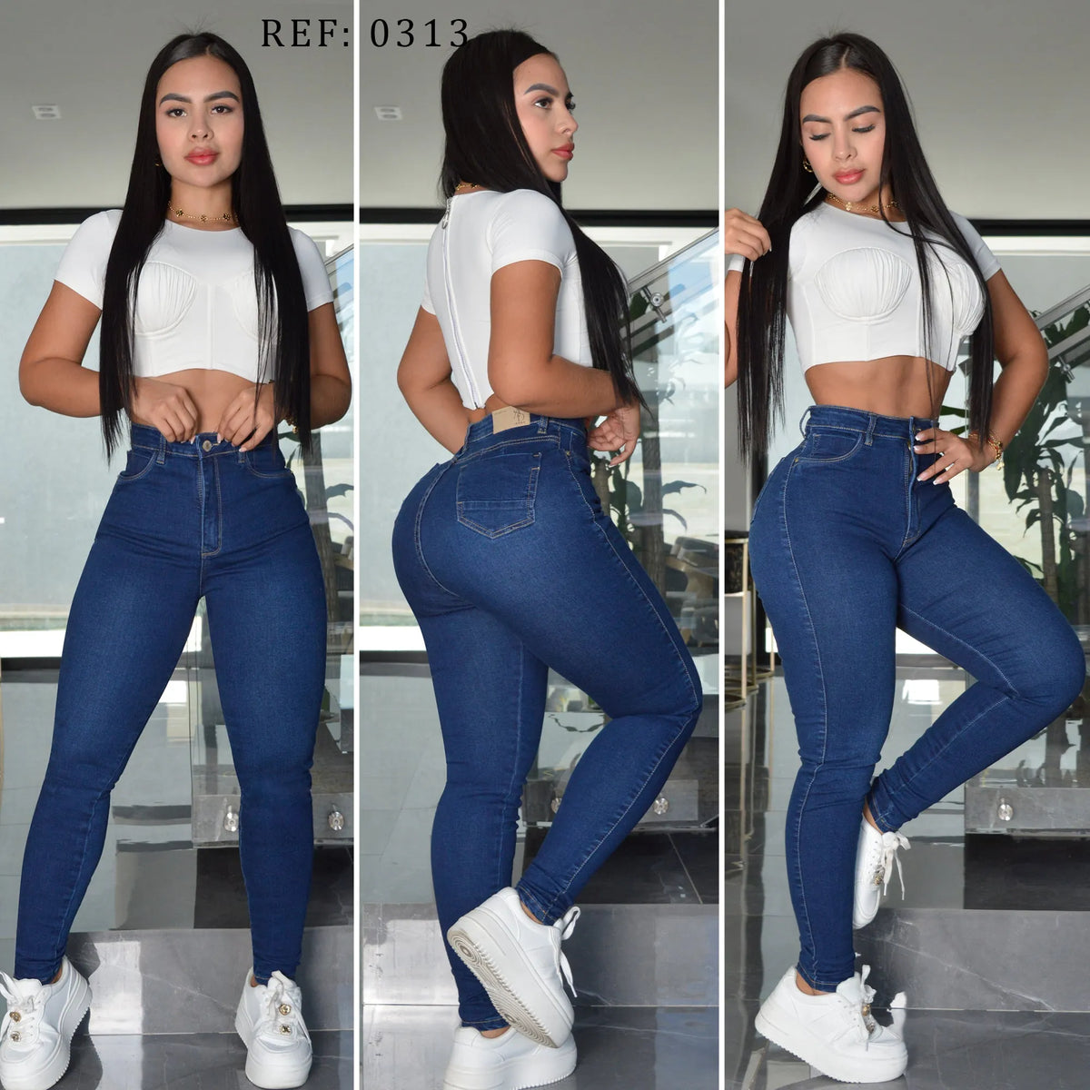 JEAN SKINNY STRETCH TIRO ALTO 0303