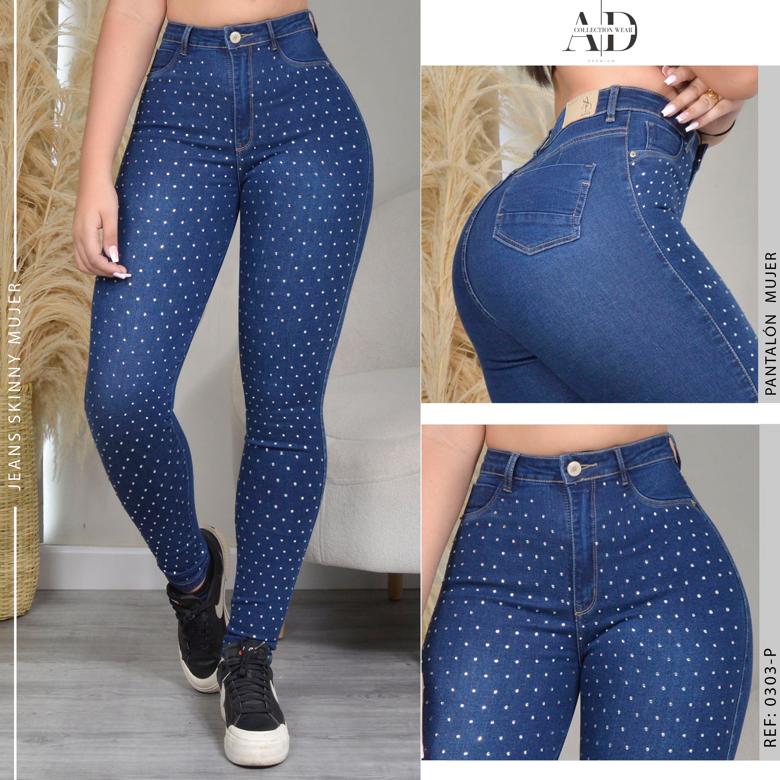 JEAN SKINNY STRETCH TIRO ALTO 0303-P