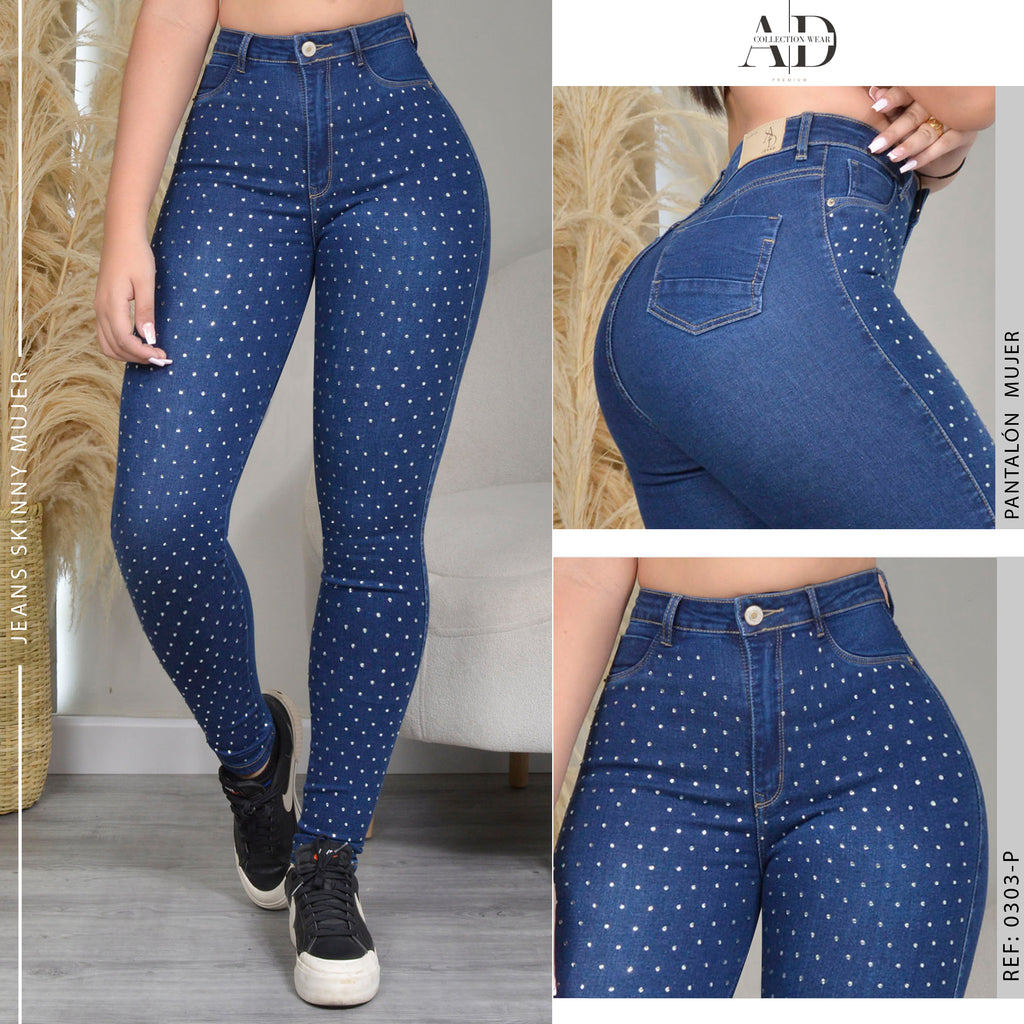 JEAN SKINNY STRETCH TIRO ALTO 0303-P