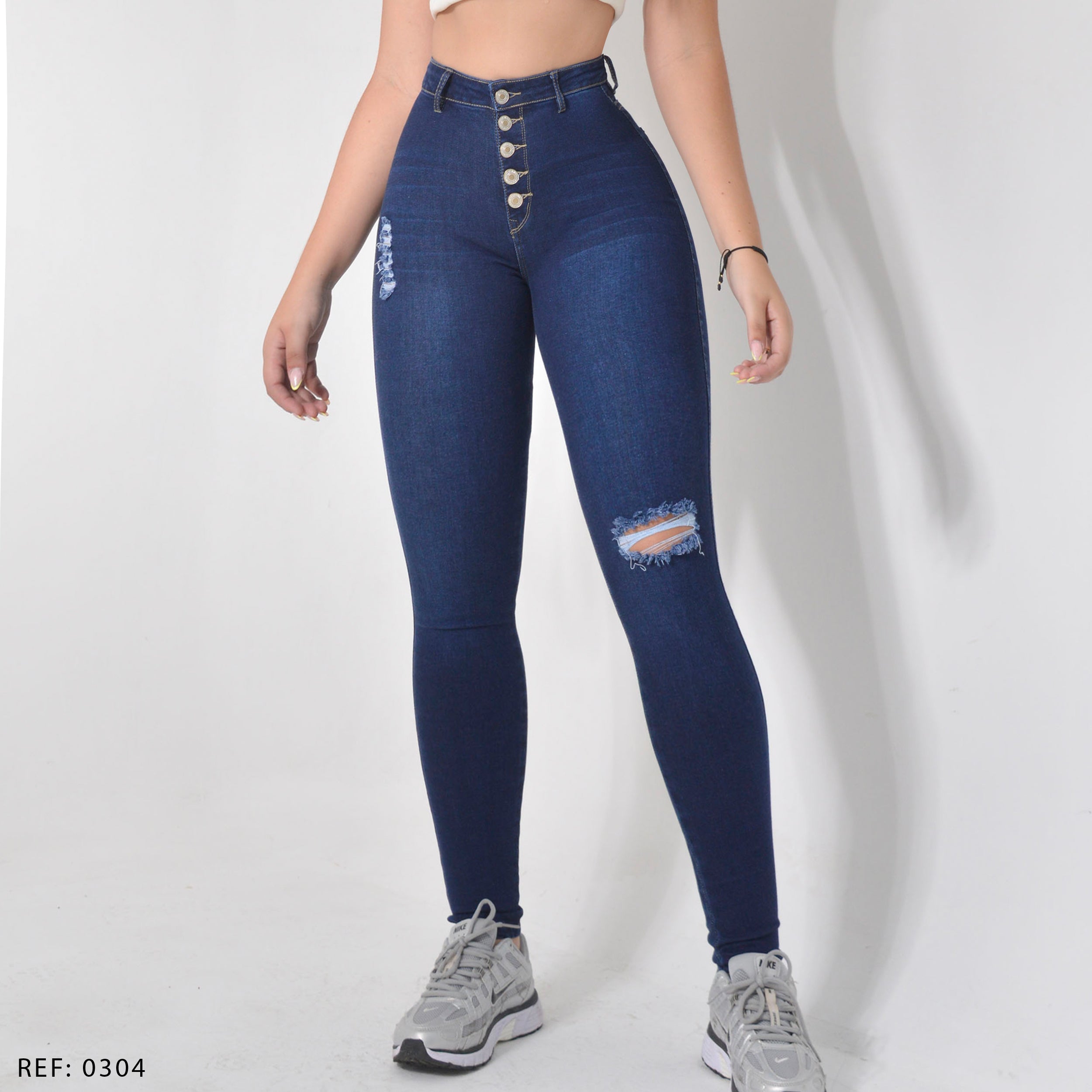 JEAN SKINNY STRETCH TIRO ALTO 0304