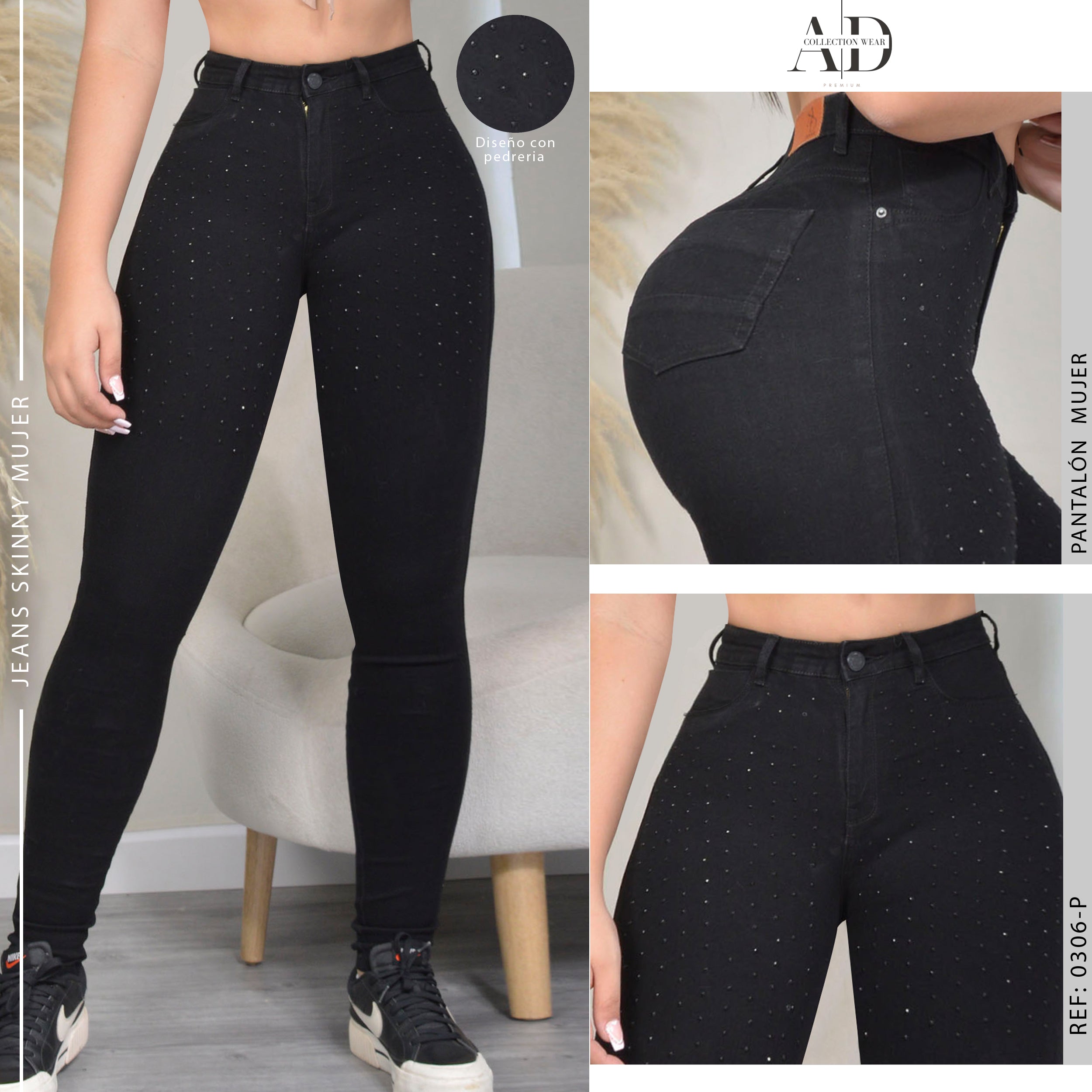 JEAN SKINNY STRETCH TIRO ALTO 0306-P