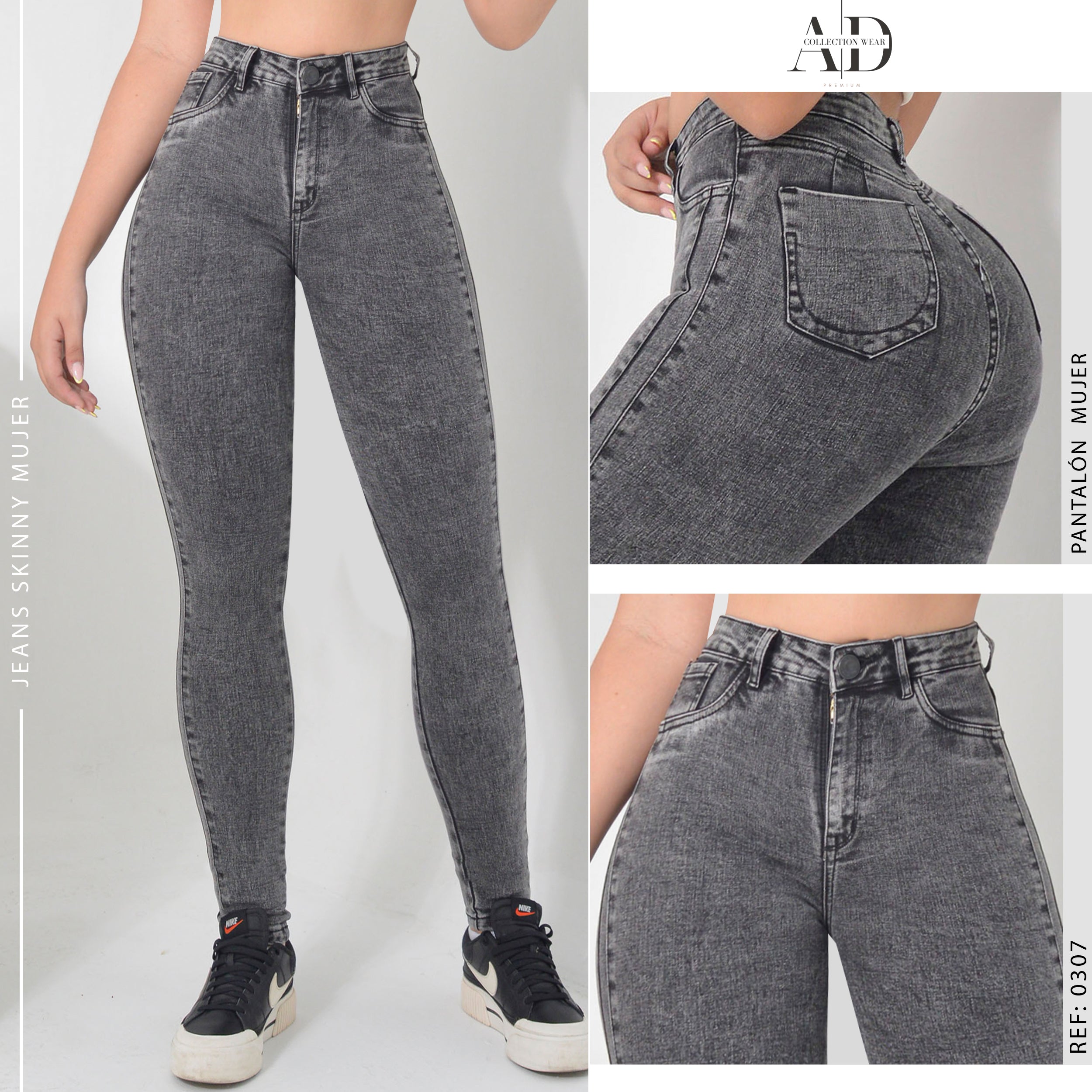 JEAN SKINNY STRETCH TIRO ALTO 0307