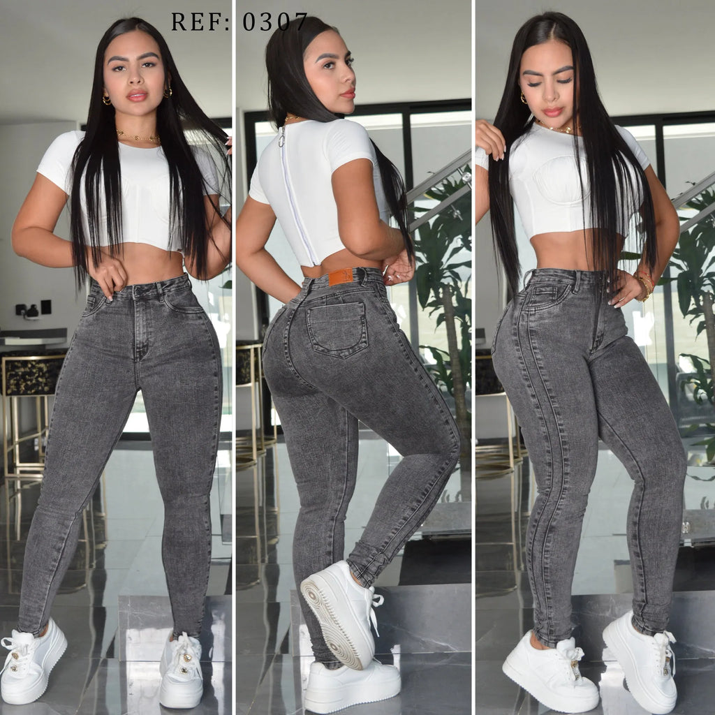 JEAN SKINNY STRETCH TIRO ALTO 0307