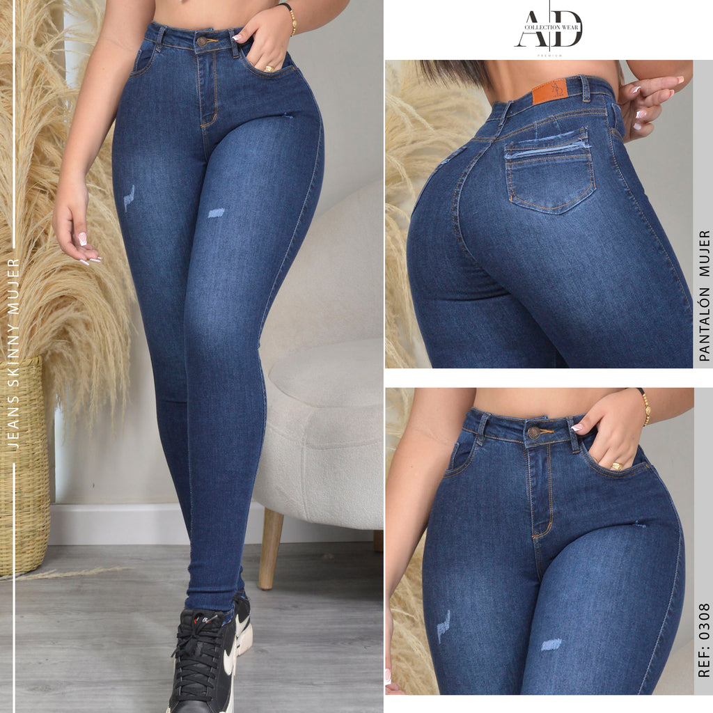 JEAN SKINNY STRETCH TIRO ALTO 0308