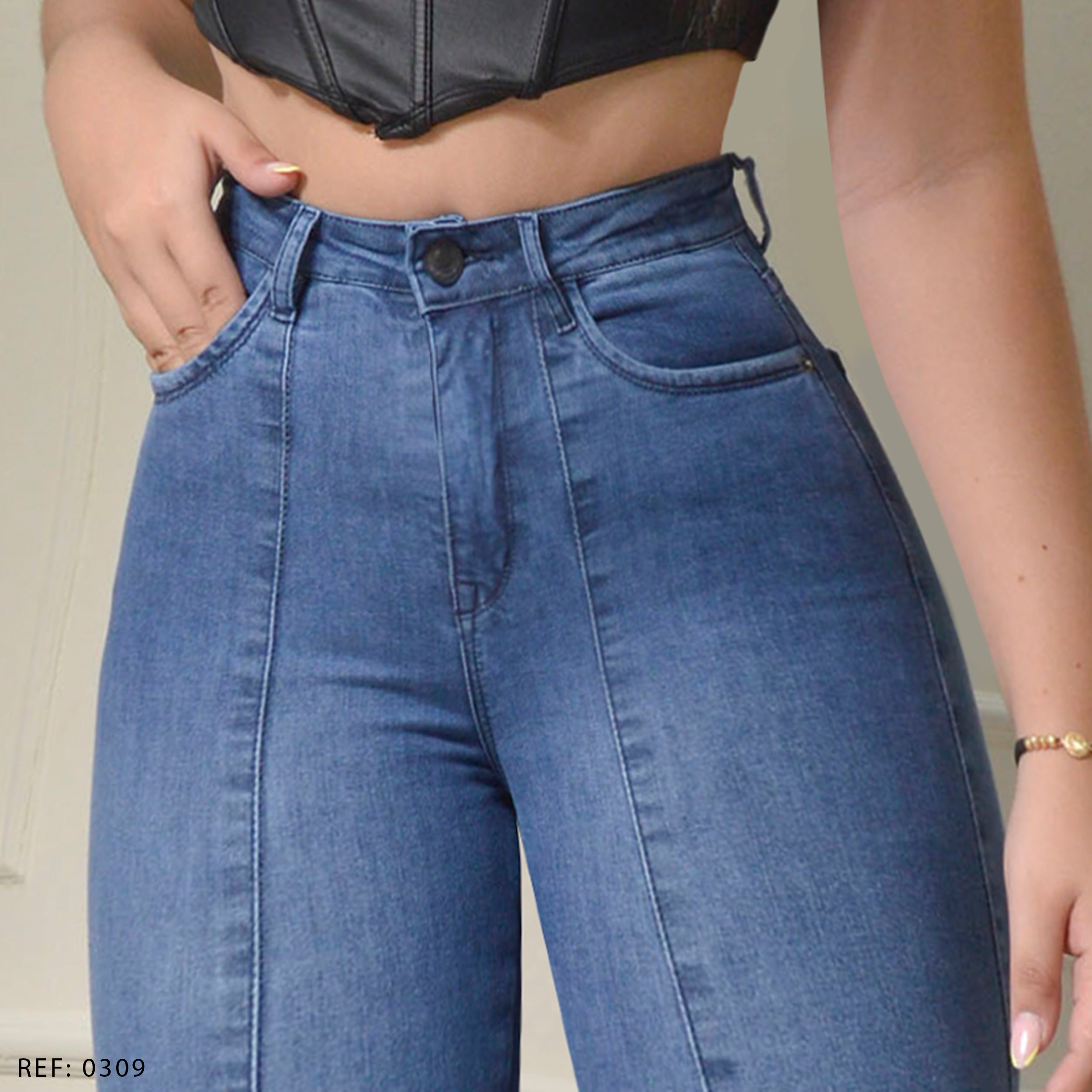 JEAN SKINNY STRETCH TIRO ALTO 0309