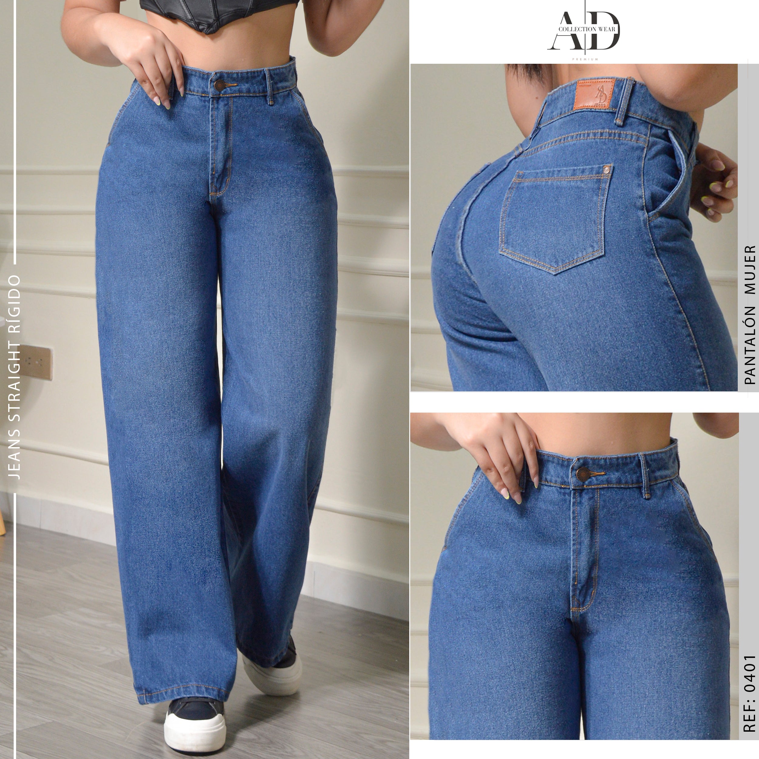 JEAN STRAIGHT LENGHT RIGIDO TIRO ALTO 0401