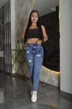 JEAN SKINNY STRETCH TIRO ALTO 0302